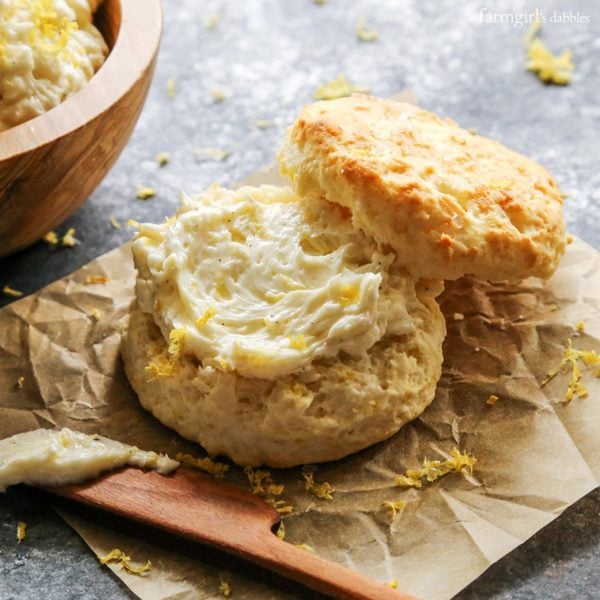 whipped lemon butter with Lemon Cream Biscuits