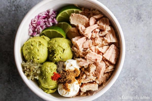 ingredients for a Tuna Guacamole Sandwich