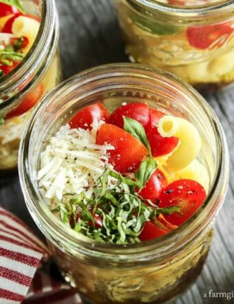 Individual Caprese Pasta Salads