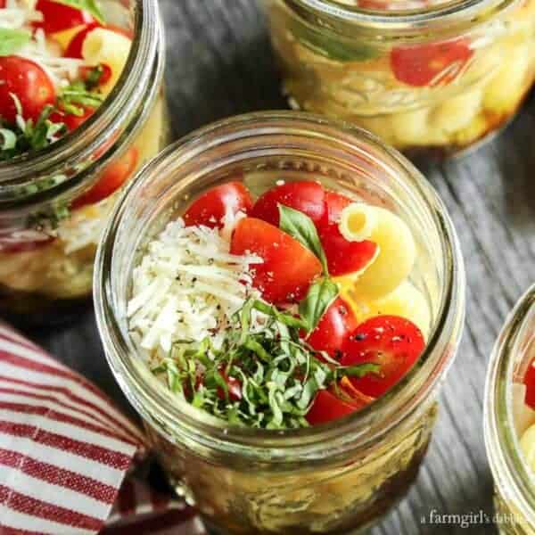 Individual Caprese Pasta Salads