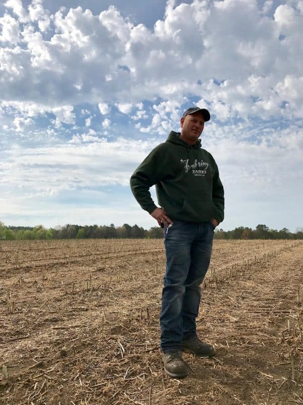 man in a field