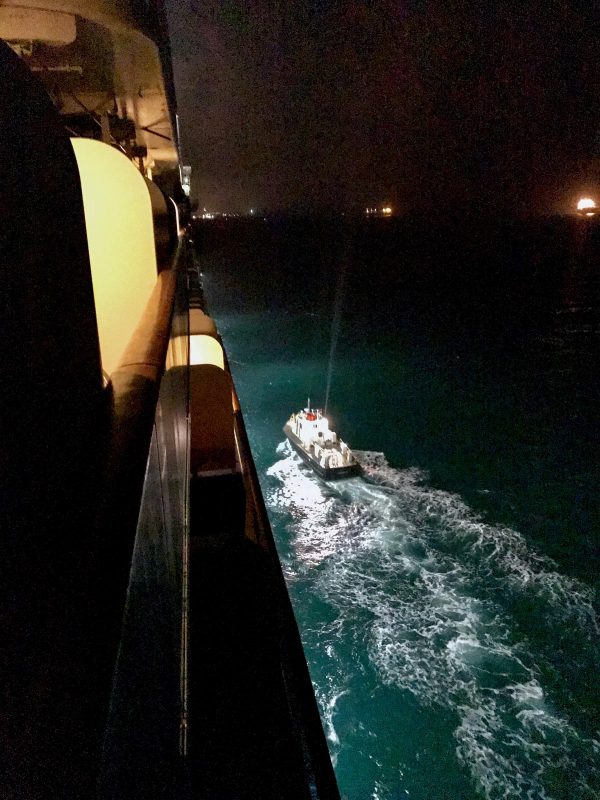 the panama canal very early in the morning