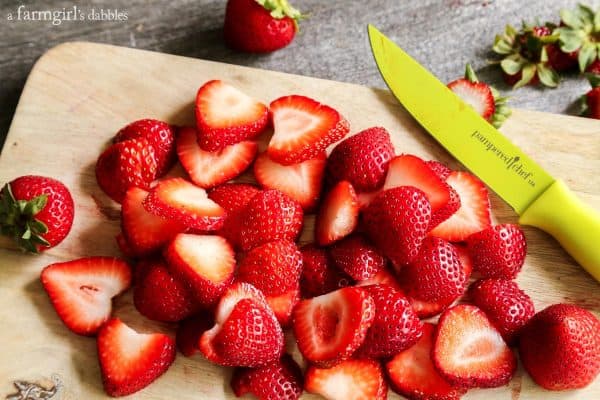 fresh, sliced strawberries