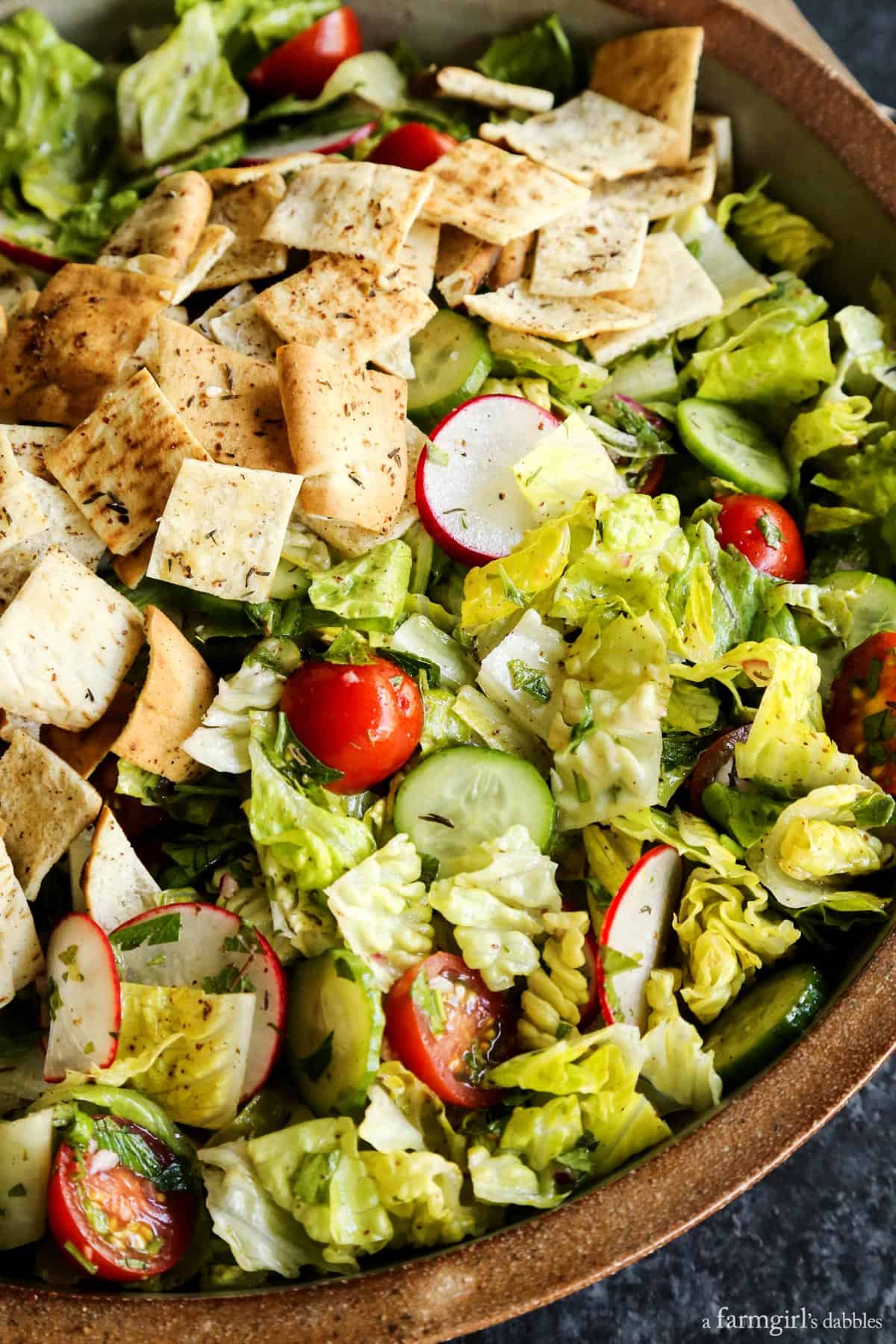 Fattoush Salad with pita chips