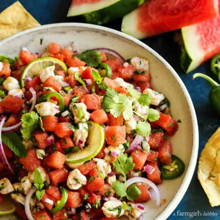 Watermelon and Citrus Shrimp Ceviche