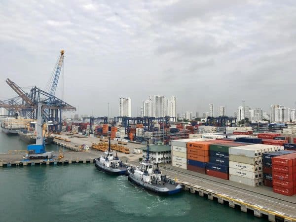 shipping yard in Cartagena, Colombia