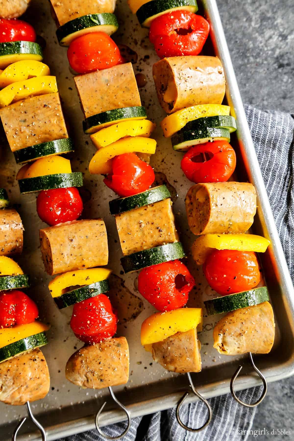 Grilled Jalapeno Cheddar Chicken Sausage Kebabs with Peppadews A Farmgirl's Dabbles