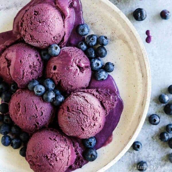 Roasted Blueberry Crème Fraîche Ice Cream