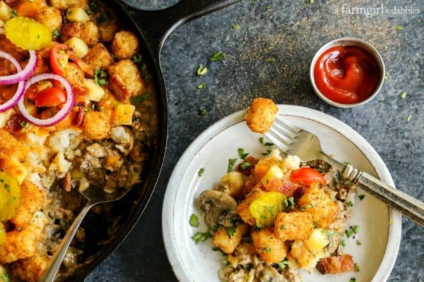 a plate of tater tot hotdish