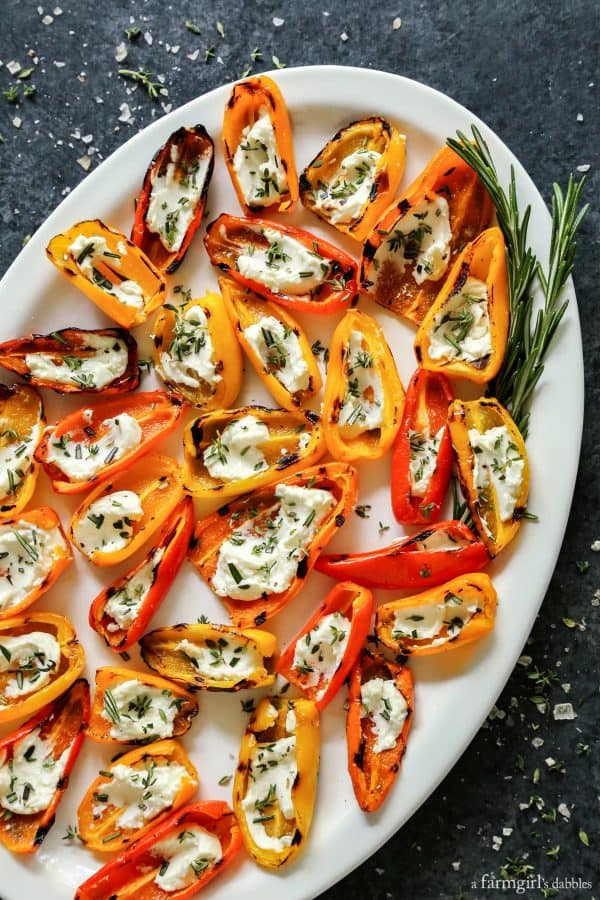 Grilled Mini Sweet Peppers with Goat Cheese • a farmgirl's dabbles