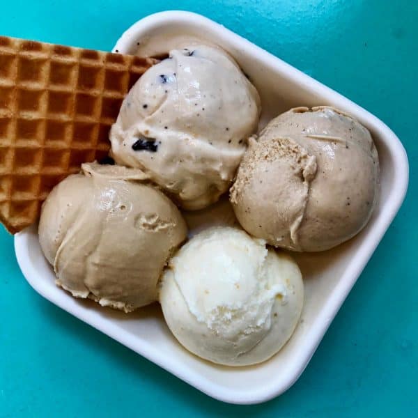 four scoops of ice cream