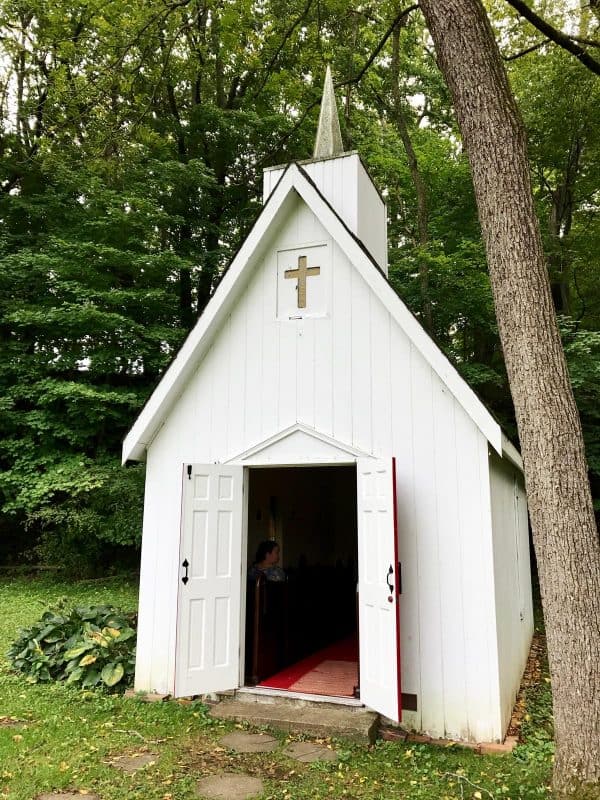 a tiny chapel in the woods