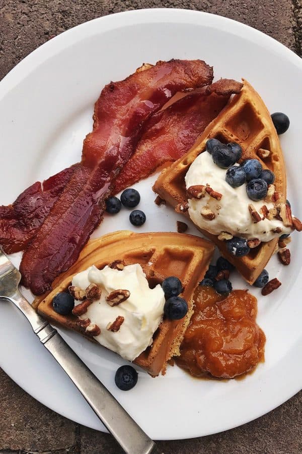 waffles with bacon