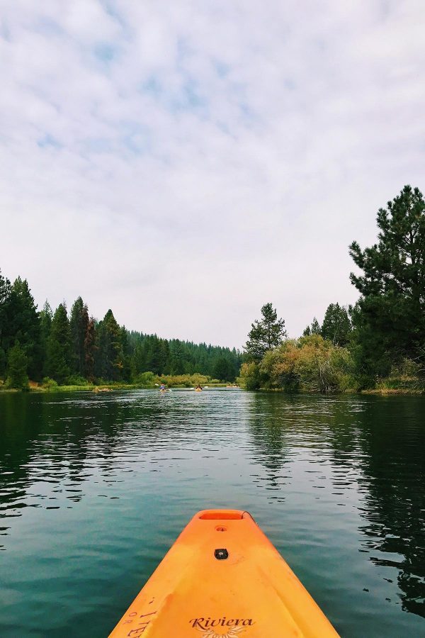 kayaking on a river