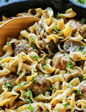 Extra Peppery Chicken Meatball Stroganoff