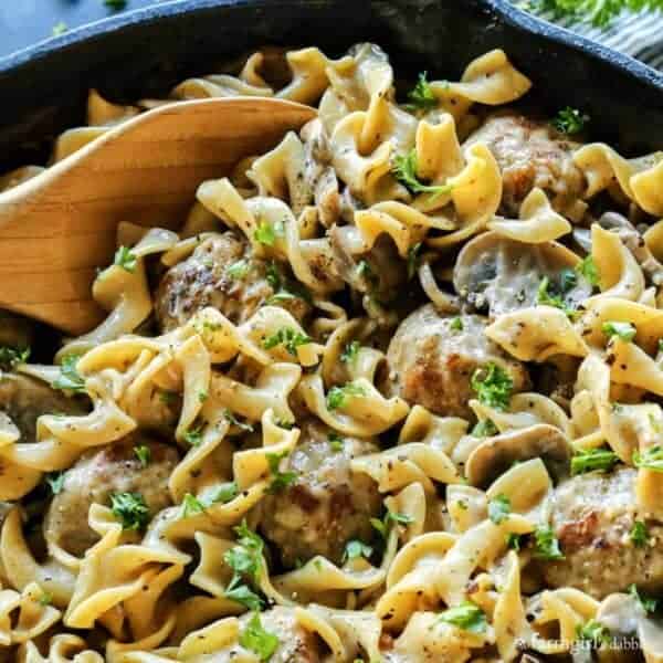 Extra Peppery Chicken Meatball Stroganoff