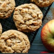 pinterest image of Apple Peanut Butter Cookies