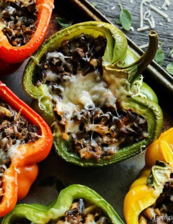 Mushroom and Wild Rice Stuffed Peppers