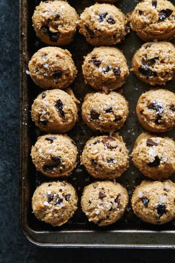 a pan of cookie dough