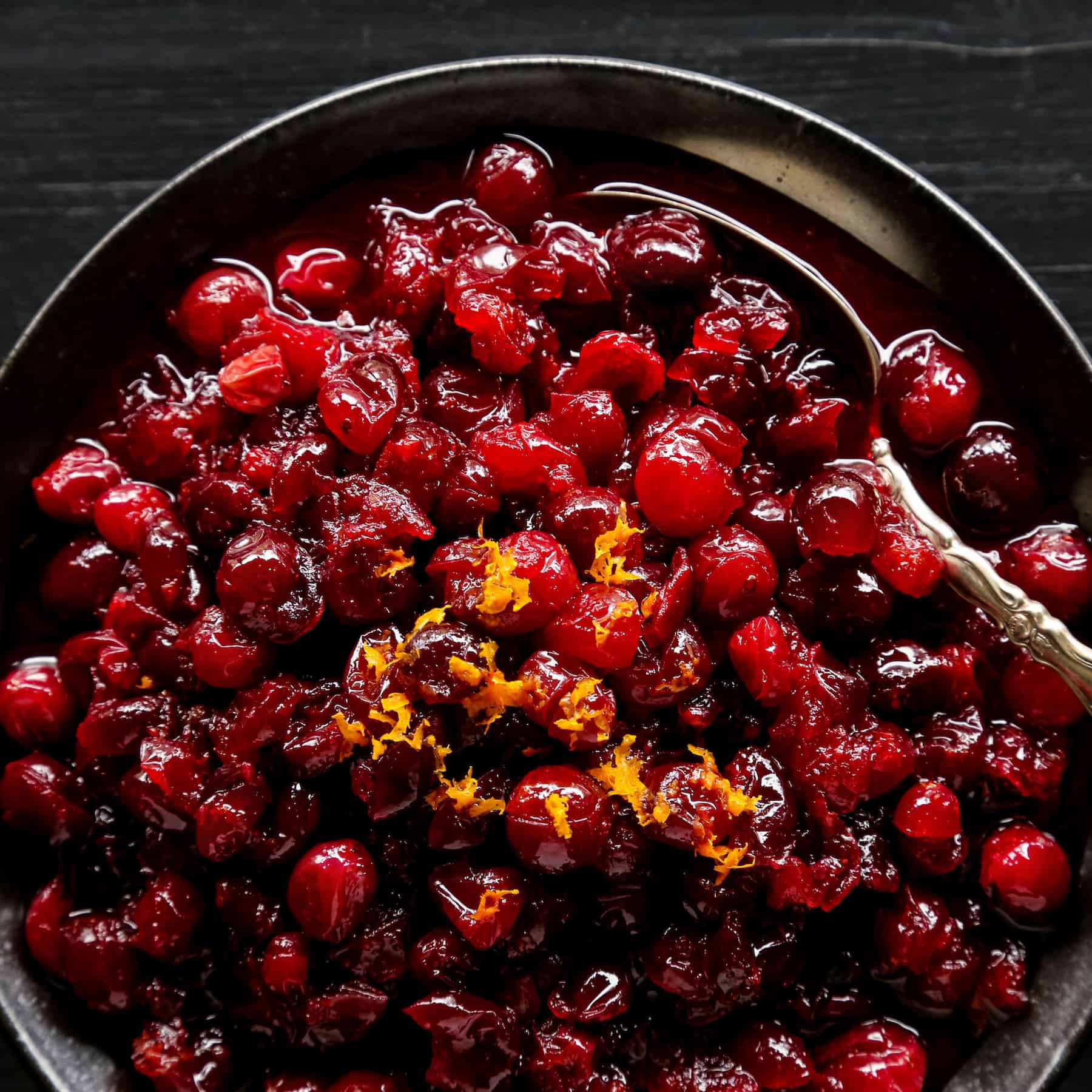 Cranberry sauce in a skillet