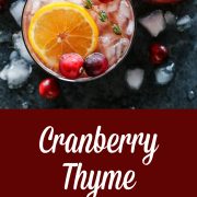 Pinterest image for cranberry thyme gin and tonic