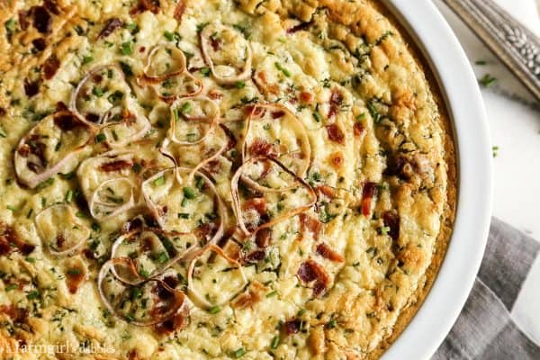 Herby Crustless Quiche with Crab and Bacon