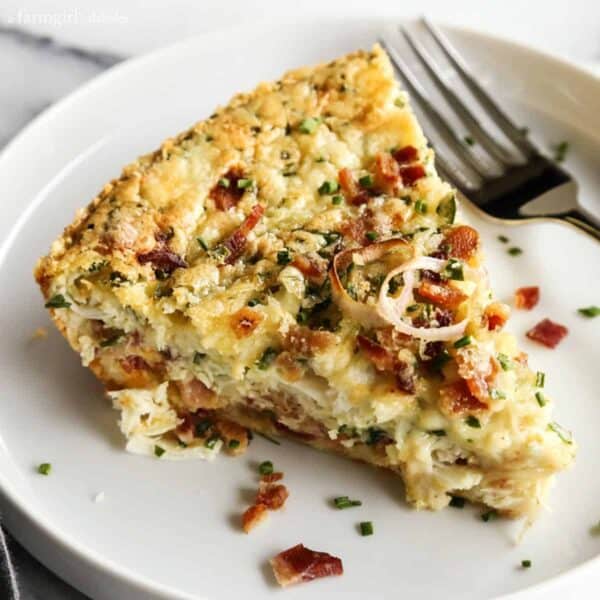 slice of Quiche with Crab and Bacon