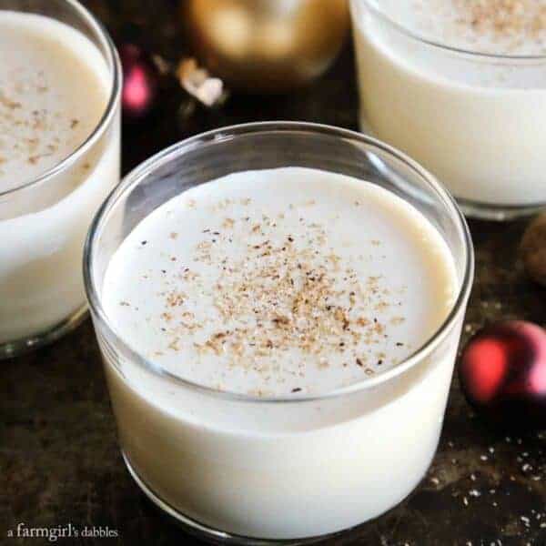 glasses of homemade eggnog