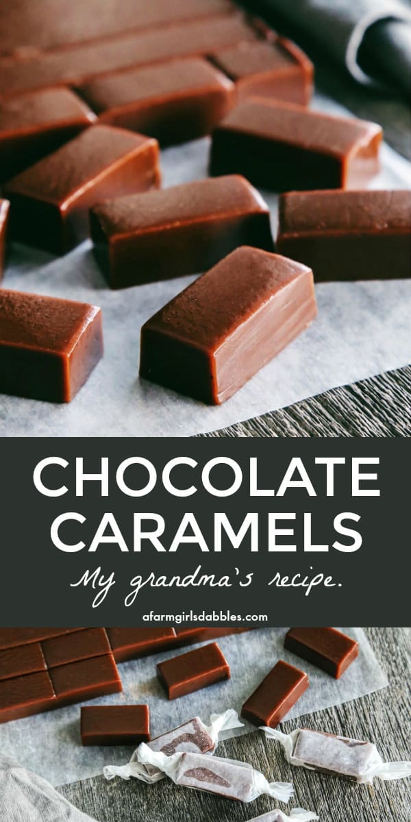 pinterest image of Chocolate Caramels