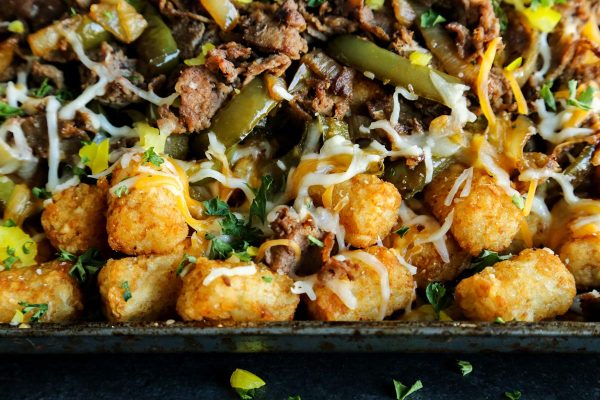 tater tots with meat and cheese