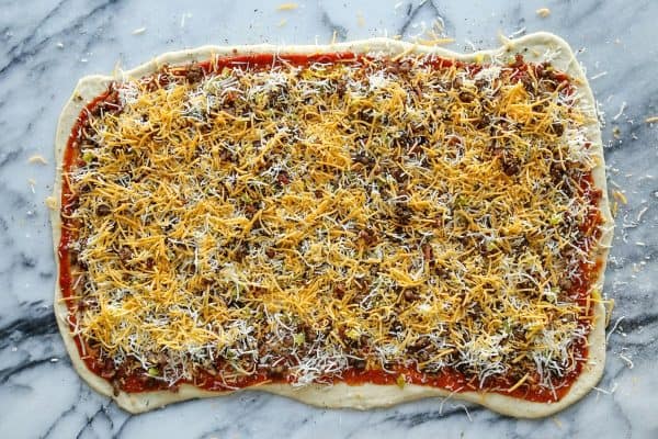 unrolled Bacon Cheeseburger Pizza Rolls