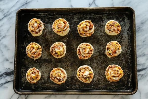 unbaked Bacon Cheeseburger Pizza Rolls