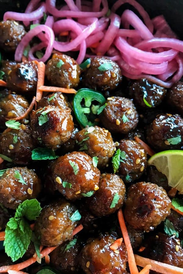 banh mi meatballs appetizer