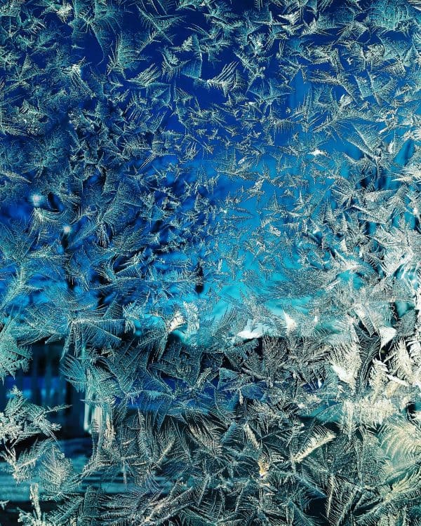 glass frosted with ice
