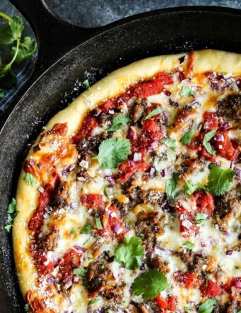 Pizza with Sausage and Chili Garlic Tomato Sauce