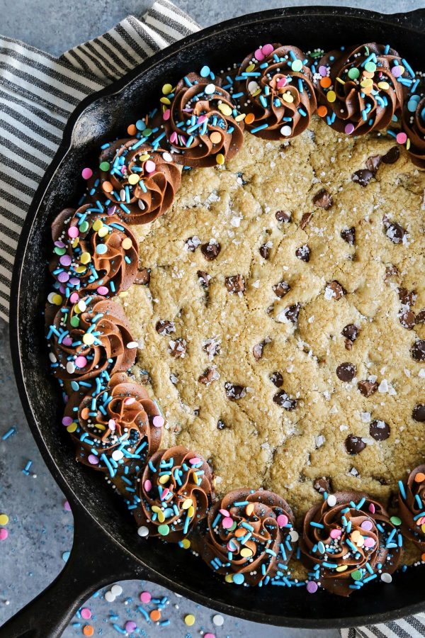 Brown Butter Chocolate Chip Skillet Cookie - Beyond the Butter