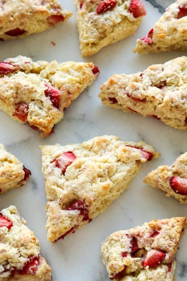 unglazed strawberry scones