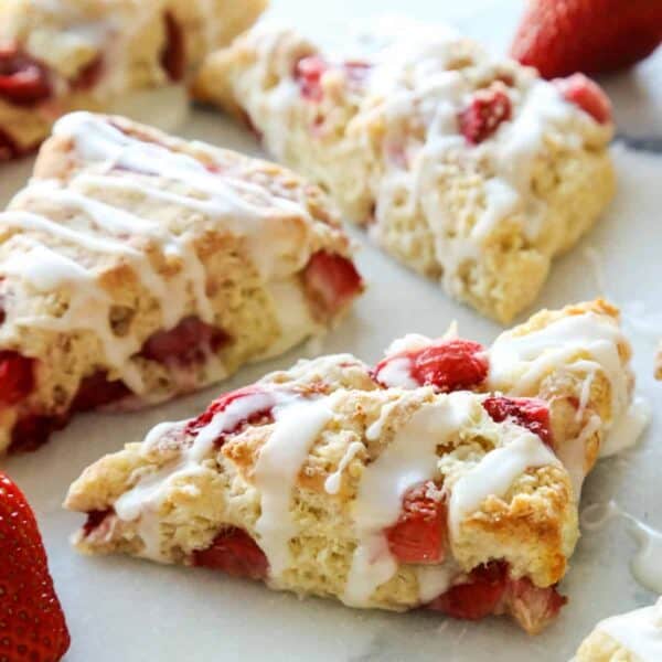 glazed strawberry scones