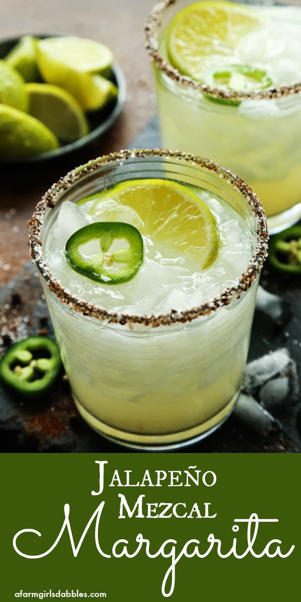 pinterest image of Jalapeno Mezcal Margarita