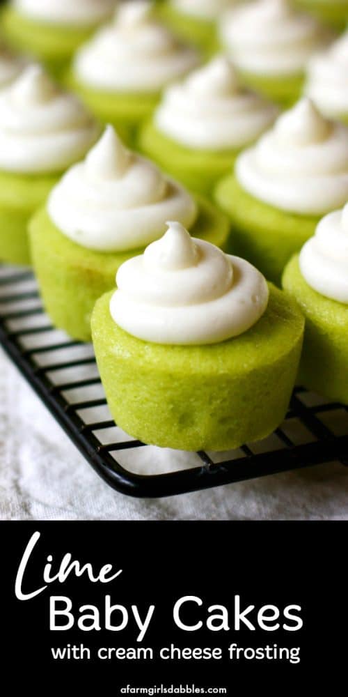 pinterest image of lime baby cakes