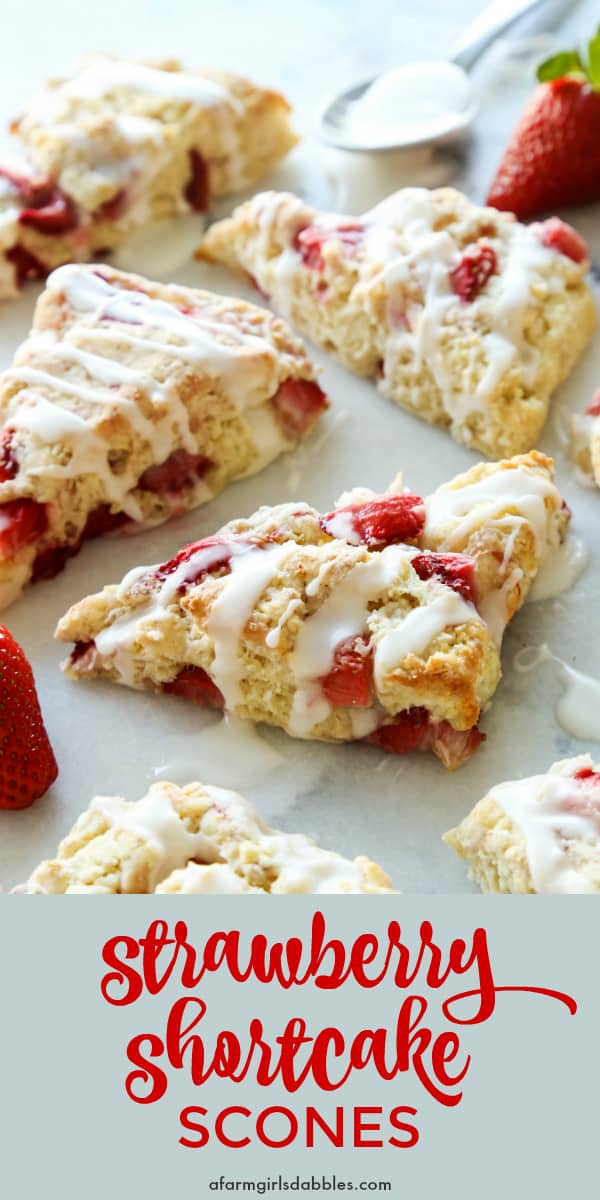 pinterest image of Strawberry Shortcake Scones