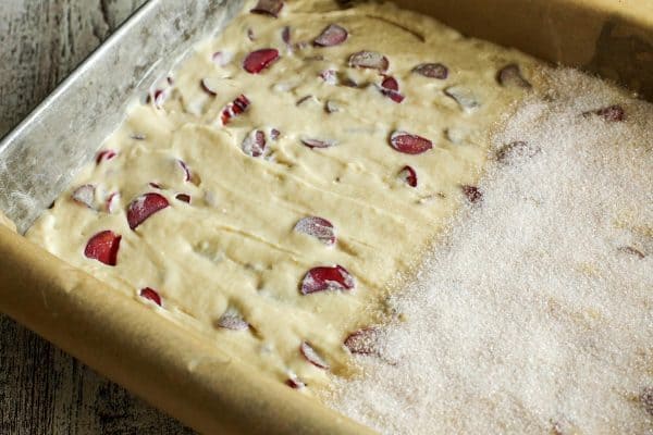 batter in the pan before baking