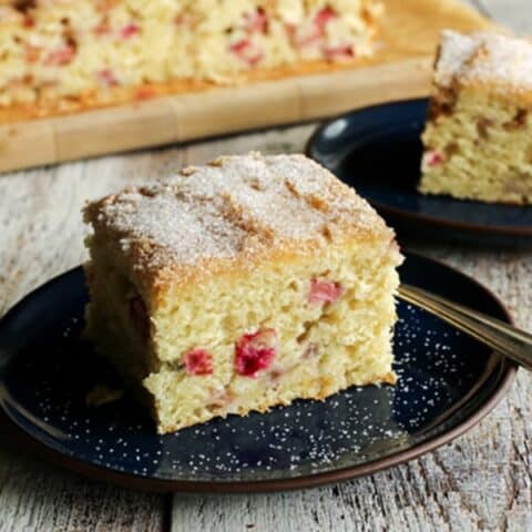 Rhubarb Sour Cream Coffee Cake