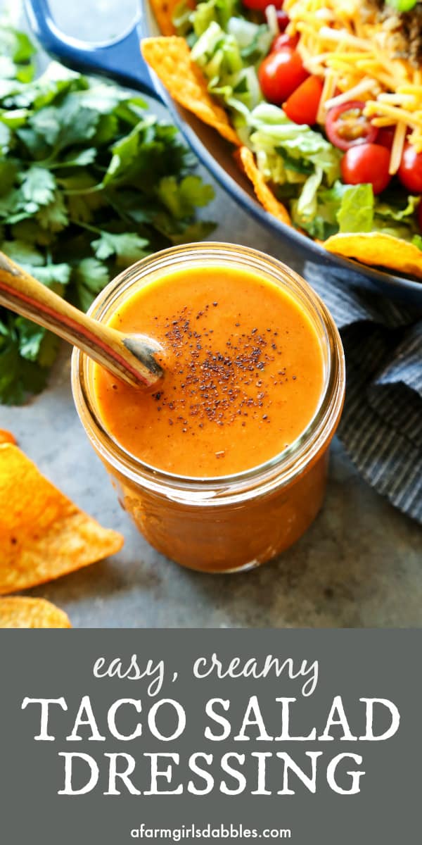 Pinterest image for creamy taco salad dressing