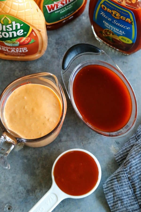 ingredients for creamy taco salad dressing