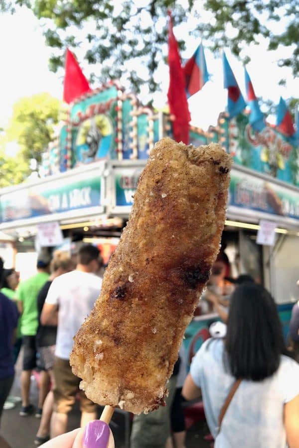 giant egg roll on a stick