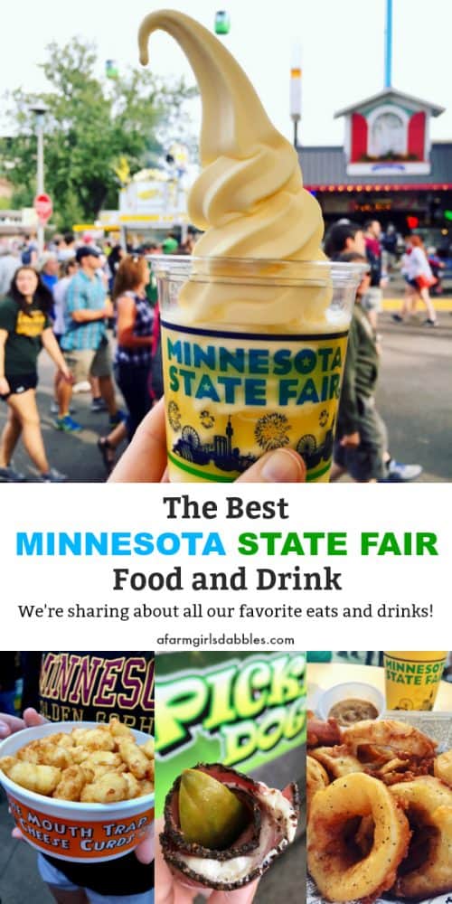 Pinterest image, a collage of Minnesota State Fair photos