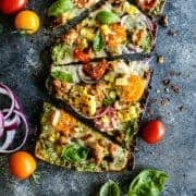 Pinterest image of farmers market grilled flatbread pizza