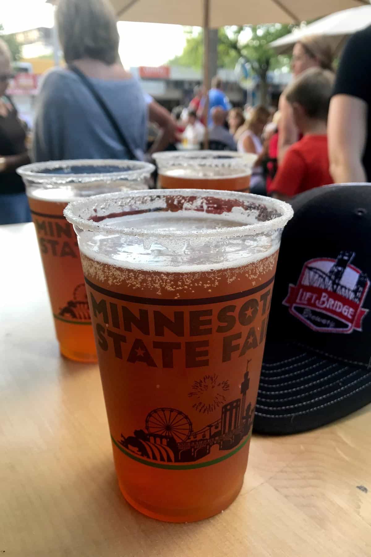 3 glasses of beer on a table