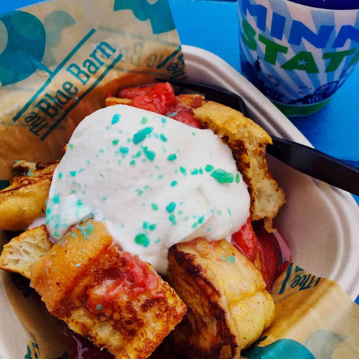 French toast with whipped cream and Pop Rocks